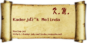 Kaderják Melinda névjegykártya